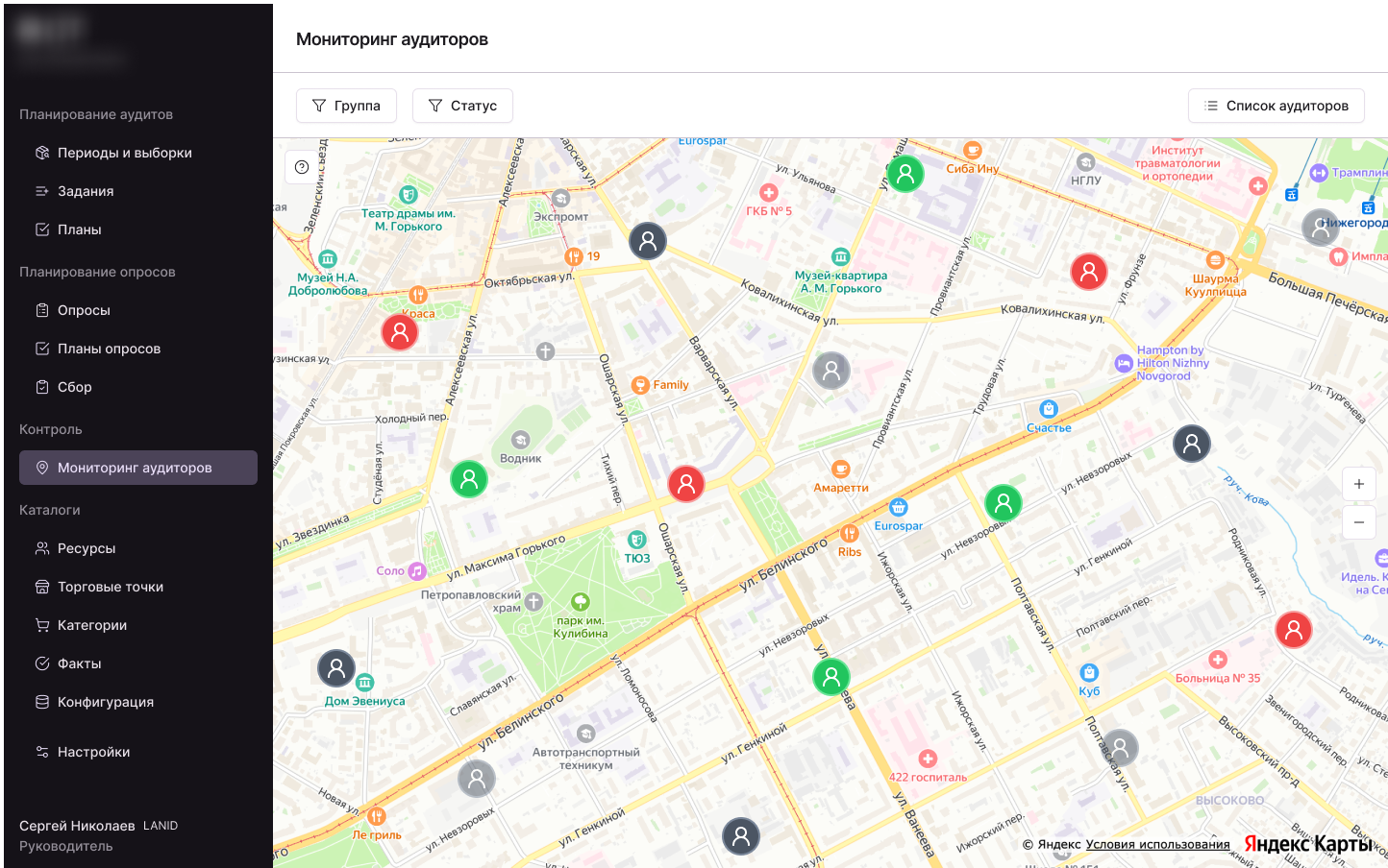 Мониторинг аудиторов — обзорная карта